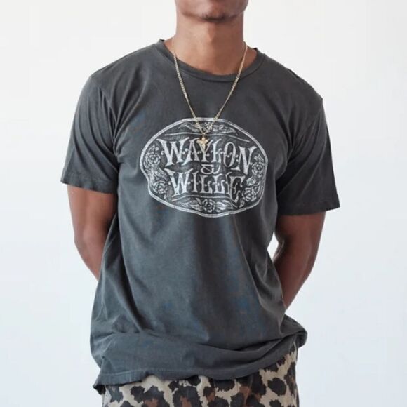 NWOT Midnight Rider Waylon & Willie Buckle Unisex Band Tee Size Extra Small - Picture 1 of 14